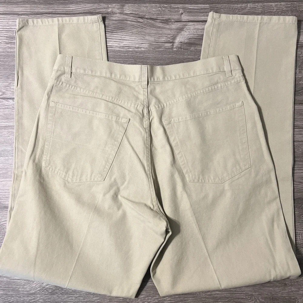 Vintage 90s Polo Ralph Lauren 5 Pocket Twill Tan Straight Leg Pants Size 36x34